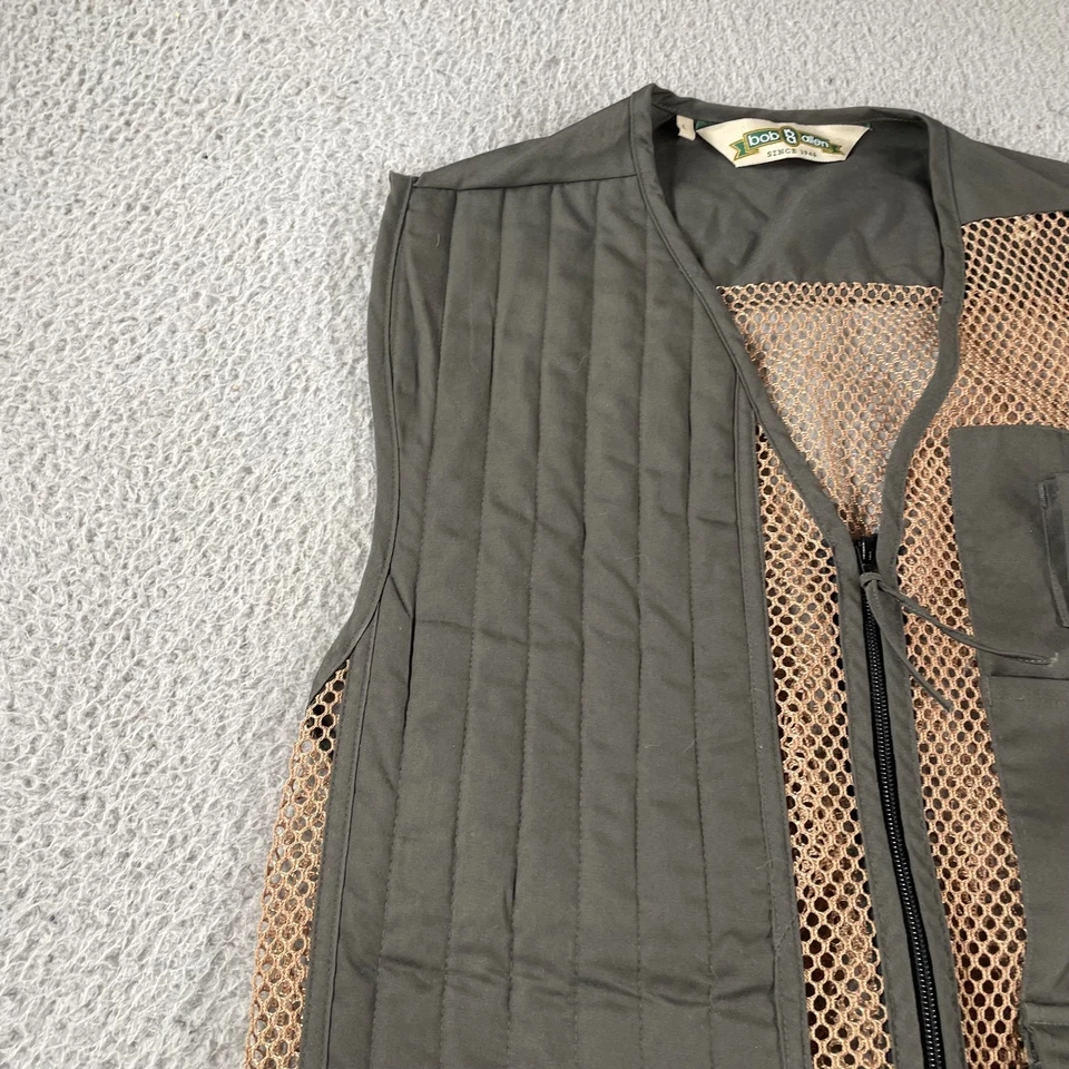 Bob & Allen Shooting / Hunting Vest Men's Size Large Khaki Tan Green Mesh Zip - Image 2 of 4