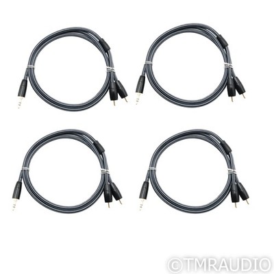 AudioQuest Tower 3.5mm to RCA Interconnect; Lot of Four 1.5m Cables