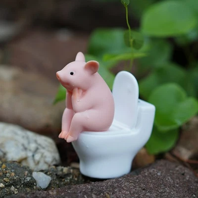 Funny Pig Gift Desk Ornament Adorable Miniature Statue Cute Toy Sitting - image 1 of 4