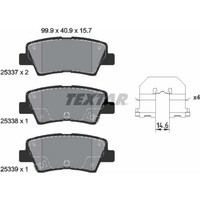 Textar 2533701 Bremsbelagsatz FüR KIA Hyundai Ssangyong KG Mobility I30 I40 I10