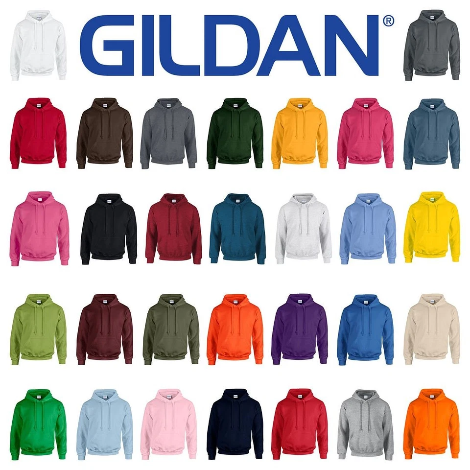 GILDAN Heavy Blend Hooded Sweatshirt Top Classic Plain Pullover Hoodie Men Women - Image 2 of 4