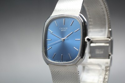 Exc+5] Seiko Credor 5931-5160 Blue Quartz Men's Watch From JAPAN