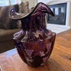 Vintage Don Fenton Artist Signed #645 Large Vase Grapevine Amethyst Purple