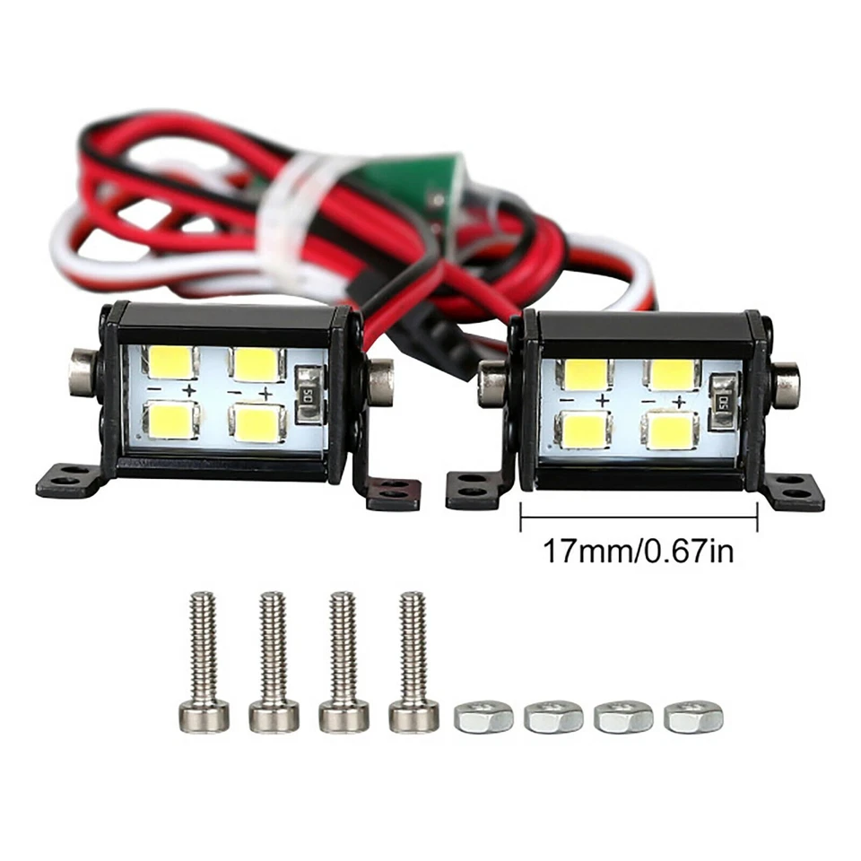 LED Light Bar Roof Lamp Spotlight Kit for SCX10 D90 TRX4 1/10 RC Crawler Car US - Image 2 of 4