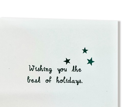 Glitter Covered Christmas Tree Card & Metallic Foil Embossed Stickers 20 Pcs Set - Picture 4 of 5