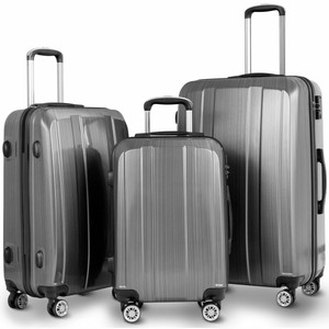 GLOBALWAY-20-034-24-034-28-034-3Pc-Luggage-Set-ABS-PC-Trolley-Suitcase-Spinner-w-TSA-Lock