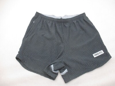 NIKE F.C. Size S Womens Black Stretch Waist Lined Drawstring Running Shorts 240