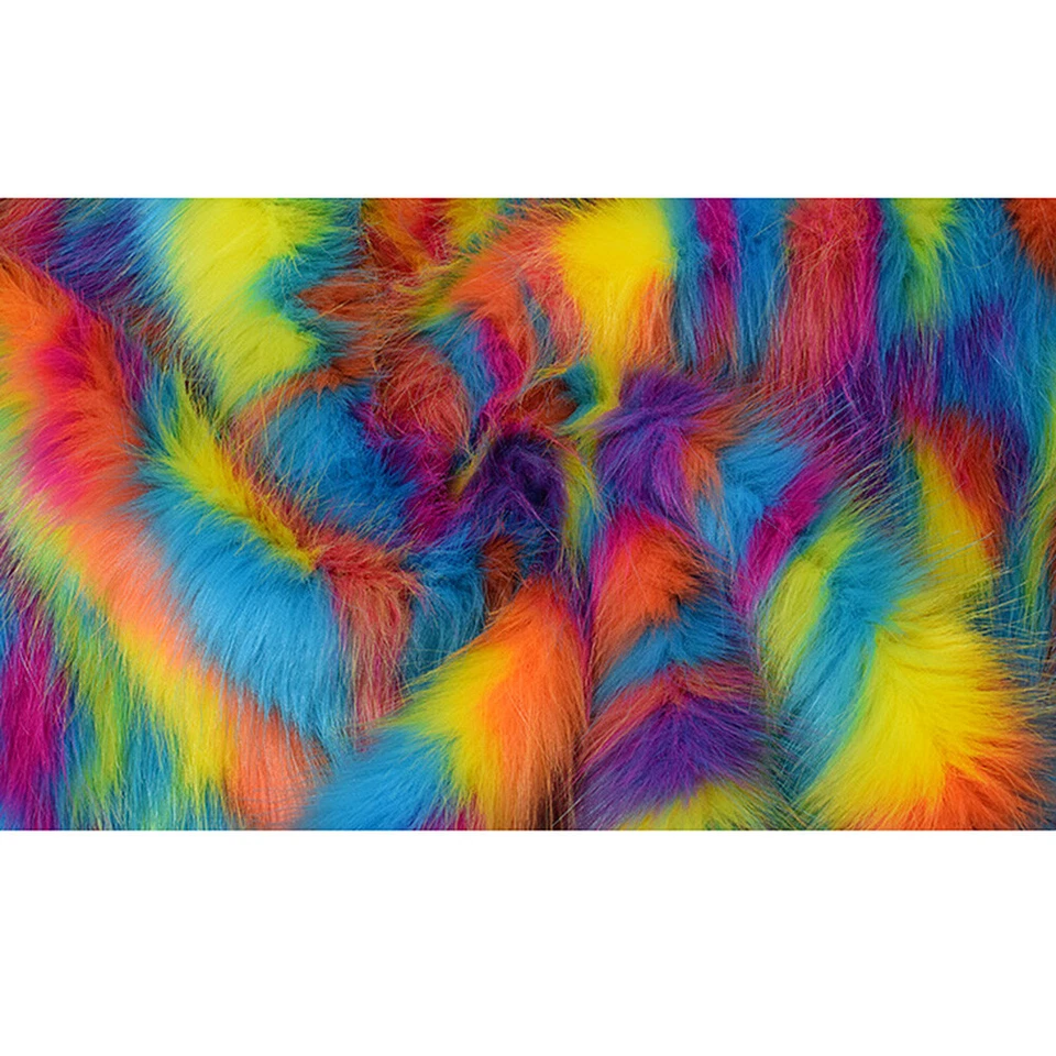 Faux Fur Fabric Jacquard Plush Patchwork Clothing Toy Handmade Bag Sewing DIY  - Image 3 of 4