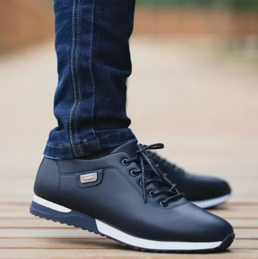 Chaussures basses Baskets homme noir bleu classe habillé classique travail  chic