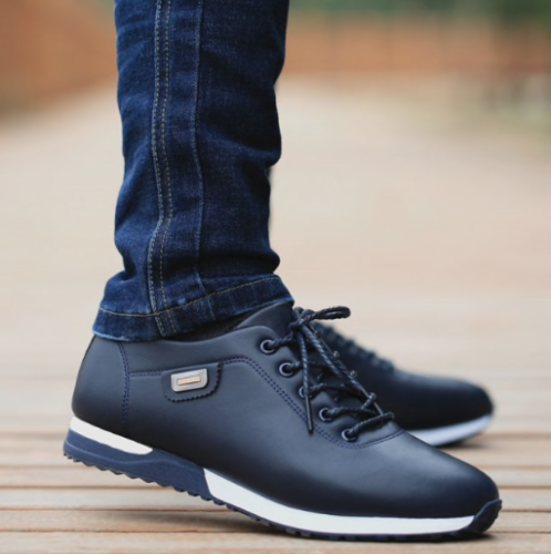 Chaussures basses Baskets homme noir bleu classe habillé classique travail chic - Zdjęcie 1 z 16