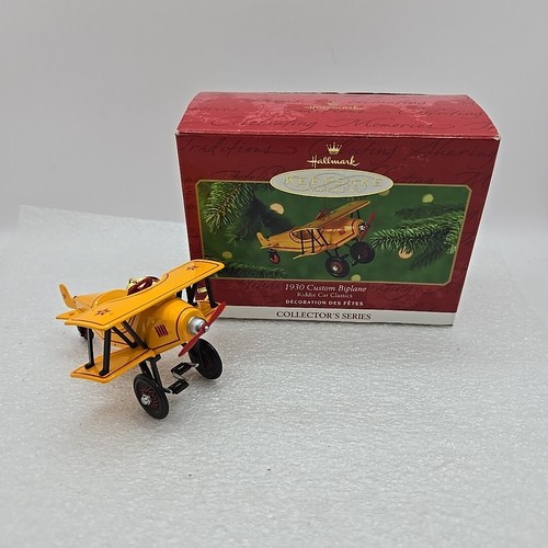 Vintage 2001 Hallmark Diecast 1930 Custom Biplane Kiddie Car Keepsake Ornament - Picture 2 of 16