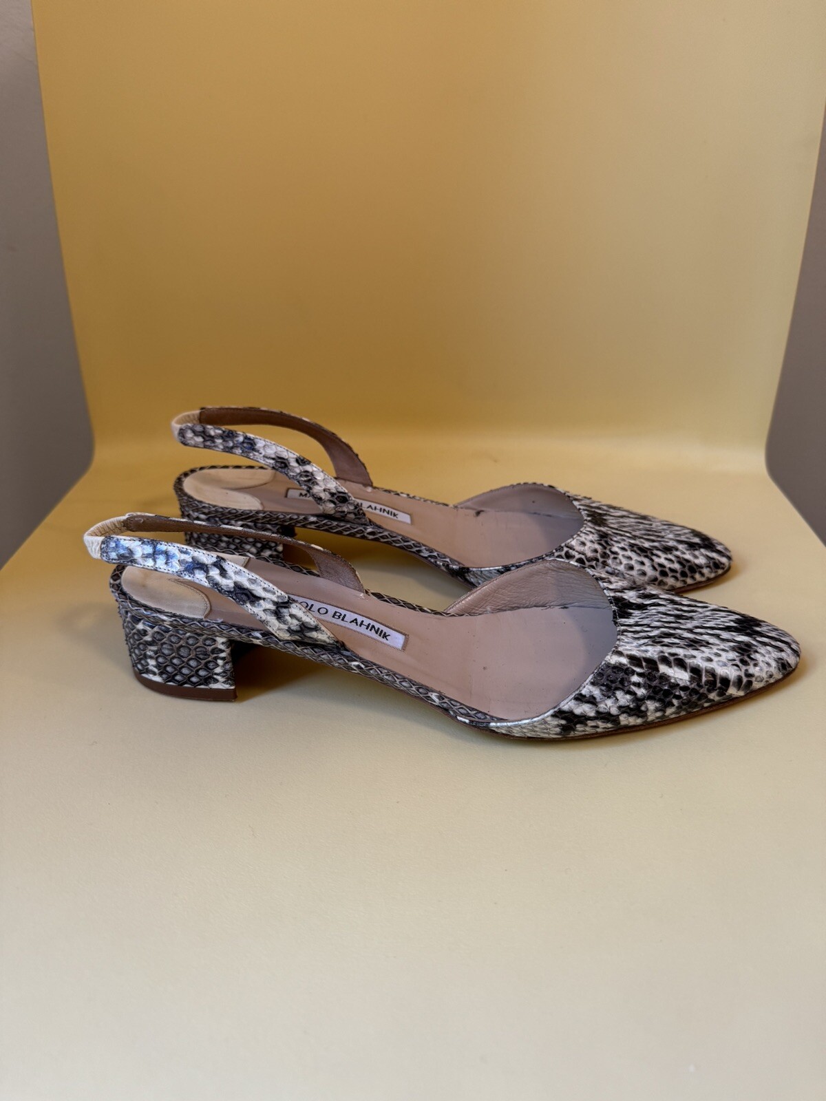Authentic Manolo Blahnik Python Slingbacks Size 39 - image 2