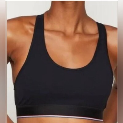 FourLaps Circuit Sports Bra Womens Small Black Compression Gym Workout MSRP $58