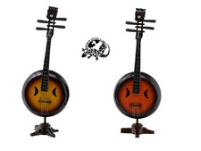 BANJO -- / miniature banjo size approx. 19.5 cm hand painted decorative musical instrument