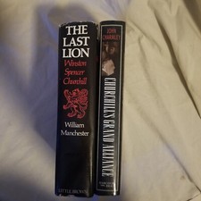 2 Hardcover Winston Churchill History books by William Manchester &John Charmley