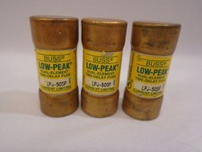 LOT OF 3 COOPER BUSSMANN LPJ-50SP LOW-PEAK FUSE 50A TIME-DELAY TYPE D CLASS J