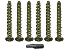 Image of 100 X Concrete Masonry Bolts Torx Head Self Tapping Anchor M6 150mm + Bit | Ones