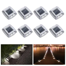 Solar Deck Lights Outdoor Driveway Pathway Walkway Stair Steps Dock Marine Lamp