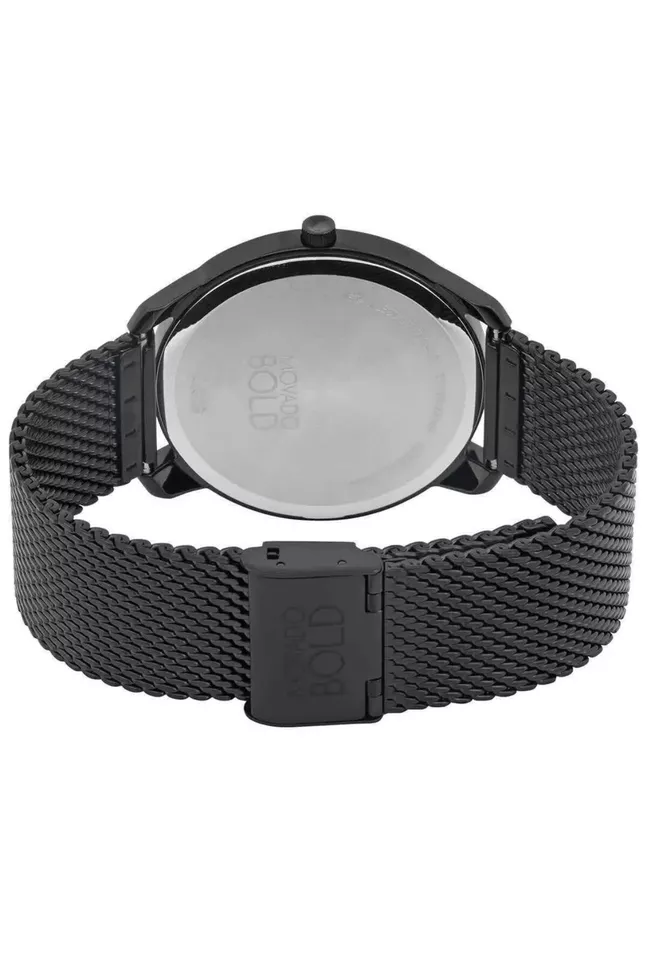 Nuevo reloj Movado Bold delgado para hombre negro enchapado en iones de acero inoxidable 3600904 Foto 2 de 3