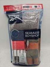 Reebok Ladies 5 Pack Relaxed Waistband Stretch Seamless Boyshorts Size S