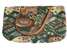 Vintage Casino Gambling Roulette Dice Slot Machine Poker Tote Bag Made In USA