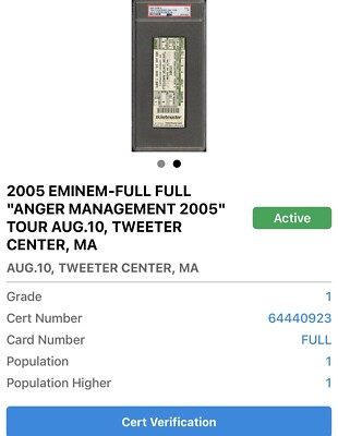 EMINEM “ANGER MANAGEMENT 2005” TOUR CONCERT FULL TICKET 8/10/2005