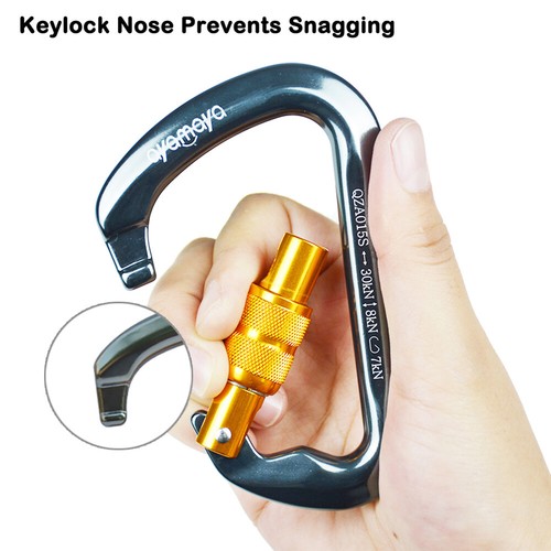 30KN Climbing Carabiner Aluminum Screw Locking Clip Heavy Duty Hook Rock Rescue - Picture 7 of 10