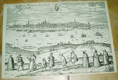 Rostock Ansicht Braun Hogenberg Druck 1940 Polen Stadteansicht