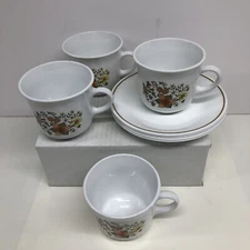 SET OF 4 Corelle Indian Summer Coffee Tea Cups and Saucers Set B
