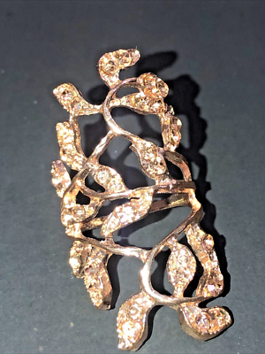 Vintage The Garden Of Eden Ring Rose Gold Color & Pink Rhinestones