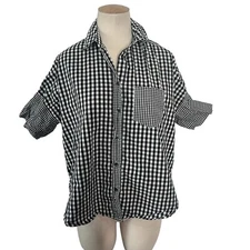 Madewell Gingham Play Button Down Shirt Size XS