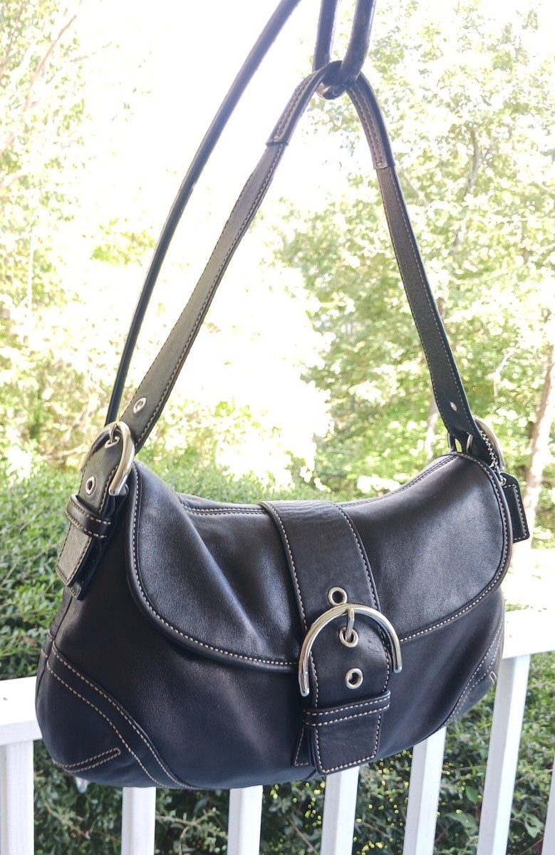 Coach 9248 MEDIUM Vintage Soho Y2K Black Leather Shoulder Coach 9248 MEDIUM Vintage Soho Y2K Black Leather Shoulder