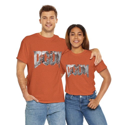 Doom White Logo Game ~ barfool ~ Unisex Heavy Cotton Tee Custom Shirt - Picture 19 of 118