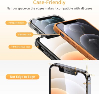 Vetro Temperato Per Iphone 14 Pro Max Pellicola Vetro Temperato Per IPhone 16, 15, 14, 13, 12, 11, XR, X, XS MAX – Anti Graffi, Trasparente Vetro Per IPhone 15 Pro Max - Foto 8