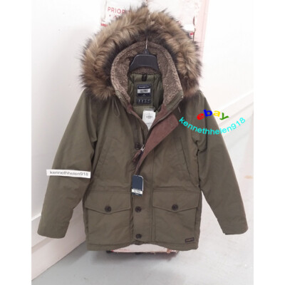 Abercrombie & Fitch ファー付きブラウンジャンパー ABERCROMBIE & FITCH ULTRA PARKA DOWN JACKET COAT OLIVE GREEN