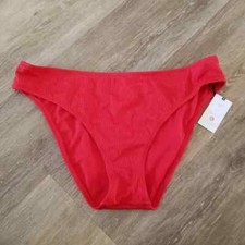 NWT Shade  Shore Red Ribbed Lowrise Cheeky Bikini Bottom Size XL