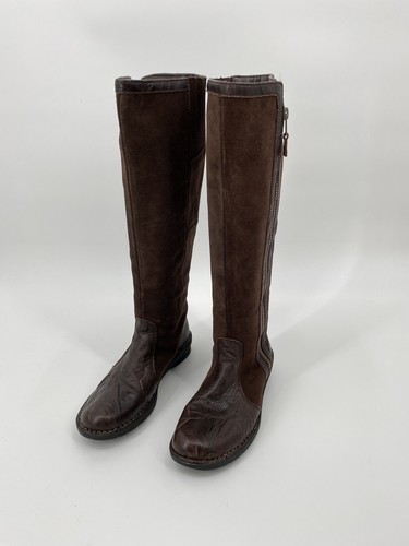 Clarks Damen Nikki Park Stiefel Größe 6,5 groß braun Wildleder Reißverschluss kniehoch Winter - Bild 2 von 11