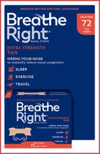 Breathe Right Nasal Strips Extra-Strength Large Tan 72-Count  - for Snoring