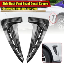 Carbon Style Side Wing Air Flow Fender Intake Vent Cover For BMW X5 2014-2018