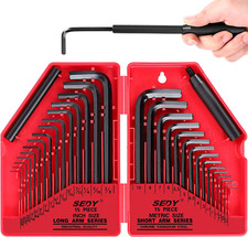 32-Piece Hex Key Wrench Set, Metric and SAE Allen Wrenches (0.028-3/8 Inch, 0.7-