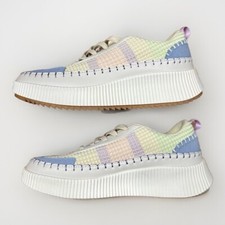 NEW Nicole Miller New York Brita Beige Mist Platform Sneakers Sz 9.5 Multicolor