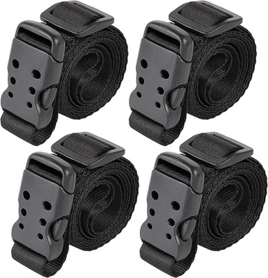 Utility Straps with Buckle 40'' Quick-Release Adjustable Nylon Straps Black 4 Pac
