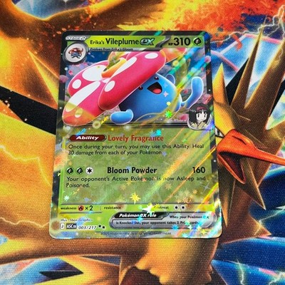 Erika's Vileplume ex 003/217 Double Rare ASCENDED HEROES Near Mint Pokemon Karte