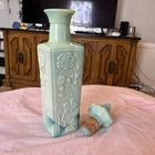 Vtg 1972 Jim Beam Mint Green Milk Glass Jadeite Liquor Decanter Bottle & Stopper