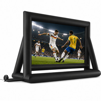 Aufblasbare Filmleinwand 335x198 cm Heimkino Garten mit Gebläse 16:9 - NEU