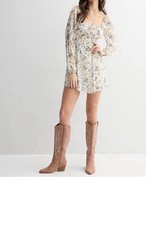 Live To Be Spoiled Women’s Junior Size XL Floral Peasant Mini Dress NWT