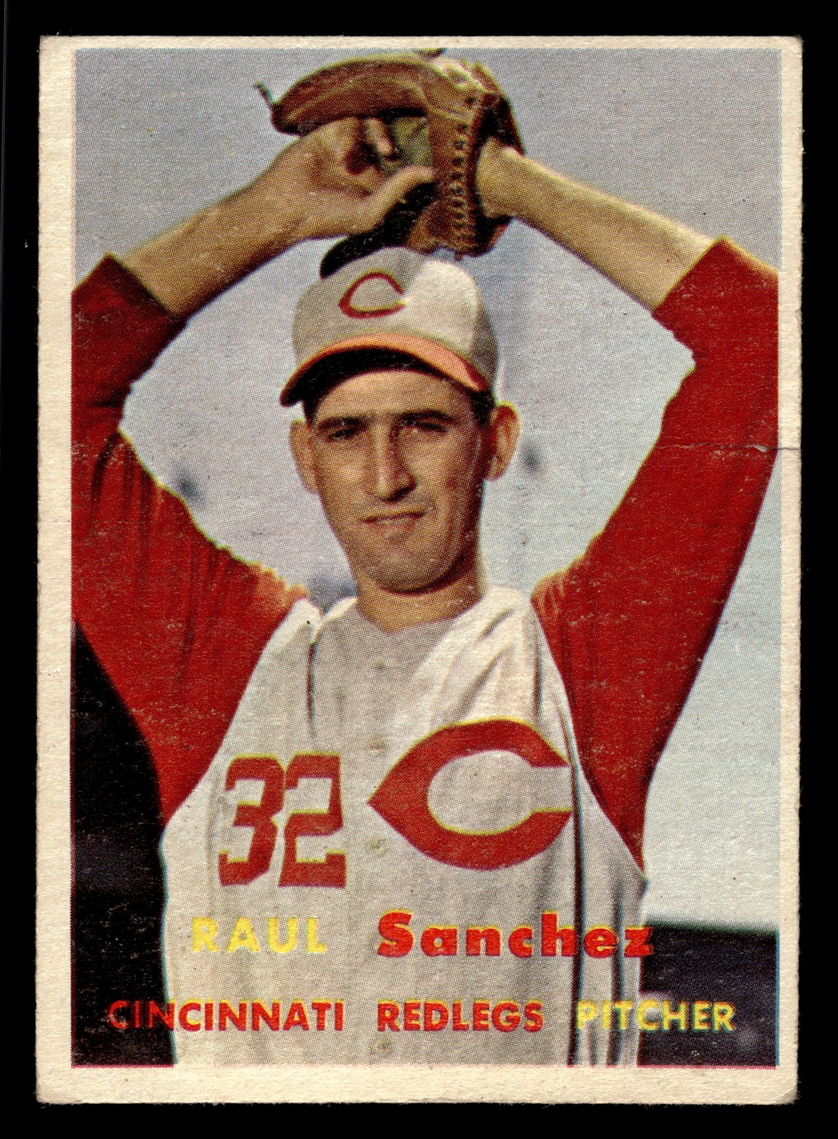 1957 Topps Raul Sanchez #393 - Cincinnati Redlegs - (Low Grade)