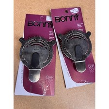 Lot of 2 Bonny Bar Stainless Steel Cocktail Strainers with Soft Grip 78968