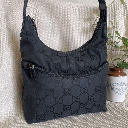 Gucci Shoulder Bag Gg Nylon Leather Black - Picture 6 of 20