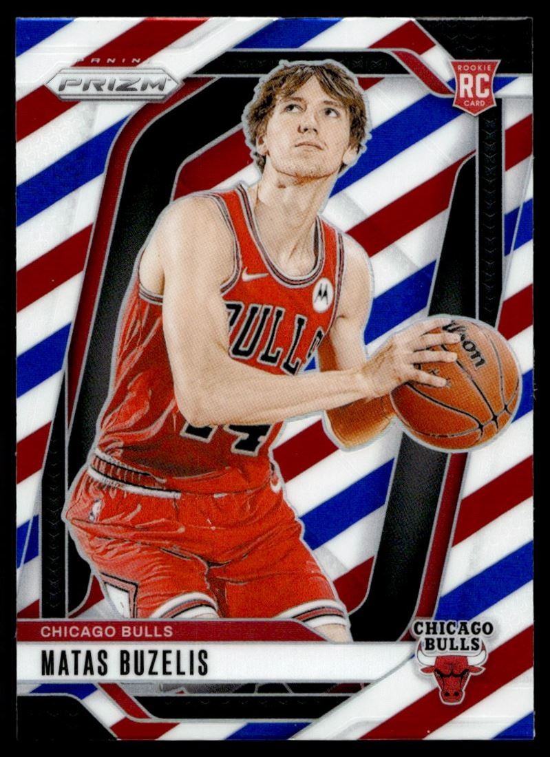 2024-25 Panini Prizm RED/WHITE/BLUE Matas Buzelis Rookie Bulls #252 B C70